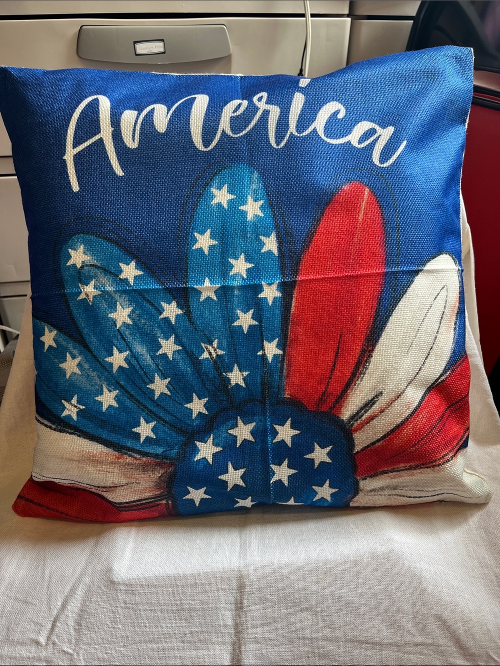 Patriotic "America" Decorative Pillow - Stars & Stripes
